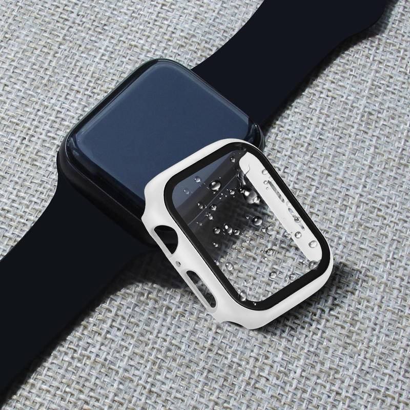 Glass+cover For Apple Watch 7 case 45mm 41mm 42mm 40mm 38mm iWatch Accessories PC bumper+Screen Protector apple watch series 7 6 SE 5 4 3 2