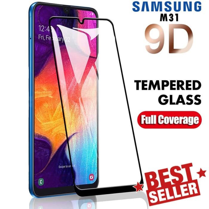 Tempered glass 5d full lem SAMSUNG M31 BLACK / HITAM