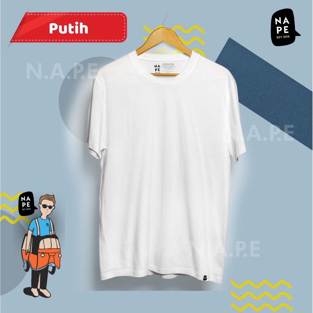  Kaos  Polos Nape Putih  Shopee  Indonesia