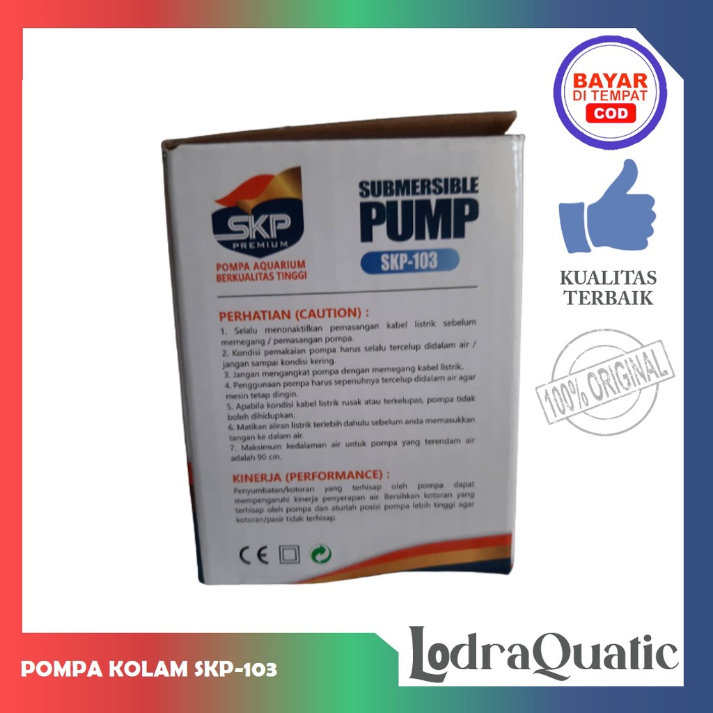 PROMO MURAH POMPA KOLAM BODY KECIL SKP 103 POMPA KOLAM IKAN SKP 103 NAIK 1,7 METER POMPA 1700 LITER PER JAM POMPA AIR HIDROPONIK POMPA KOLAM KECIL POMPA AQUARIUM MINI FILTER AQUARIUM FILTER KOLAM IKAN KOI FILTER POMPA AIR LAUT MARINE