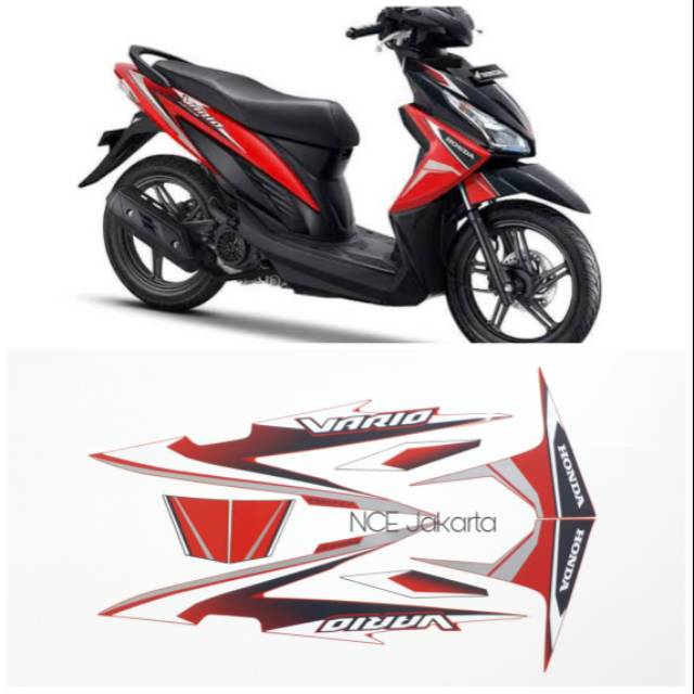 STIKER STRIPING VARIO 110 LED 2017 MERAH