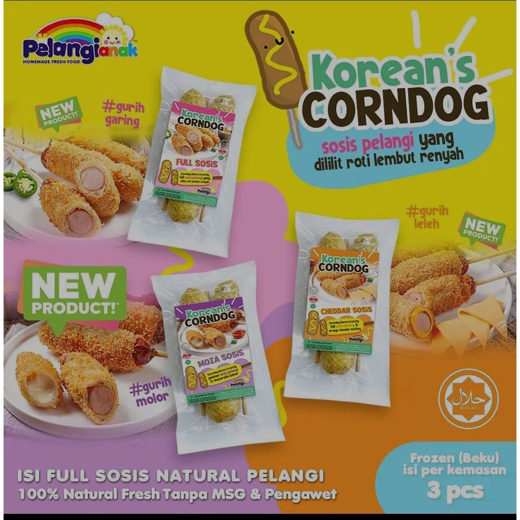 

corndog pelangi | corndog sehat dan halal | corndog sosis | corndog mozza | corndog sosis mozza | corndog full sosis | corndog pelangi anak |corndog keju mozza