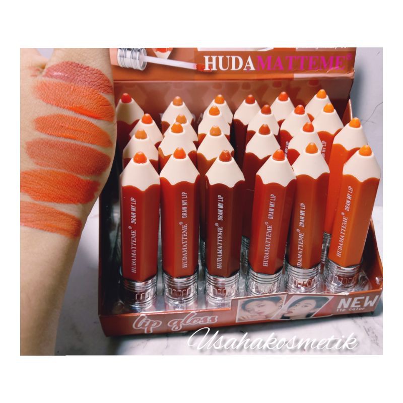 [PERBOX] LIP GLOSS HUDA MATTEME WATERPROOF NO.Y-2250