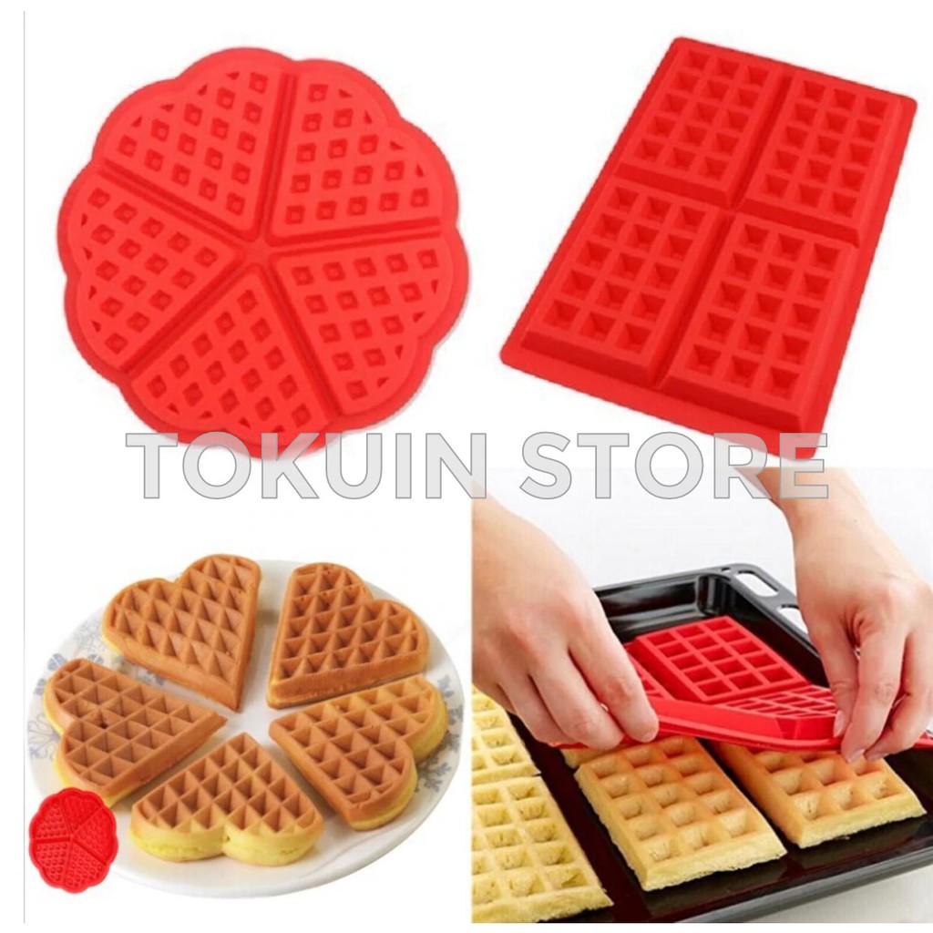 Cetakan Waffle Pancake Cetakan Kue Wafel Silikon Waffle Maker Cake