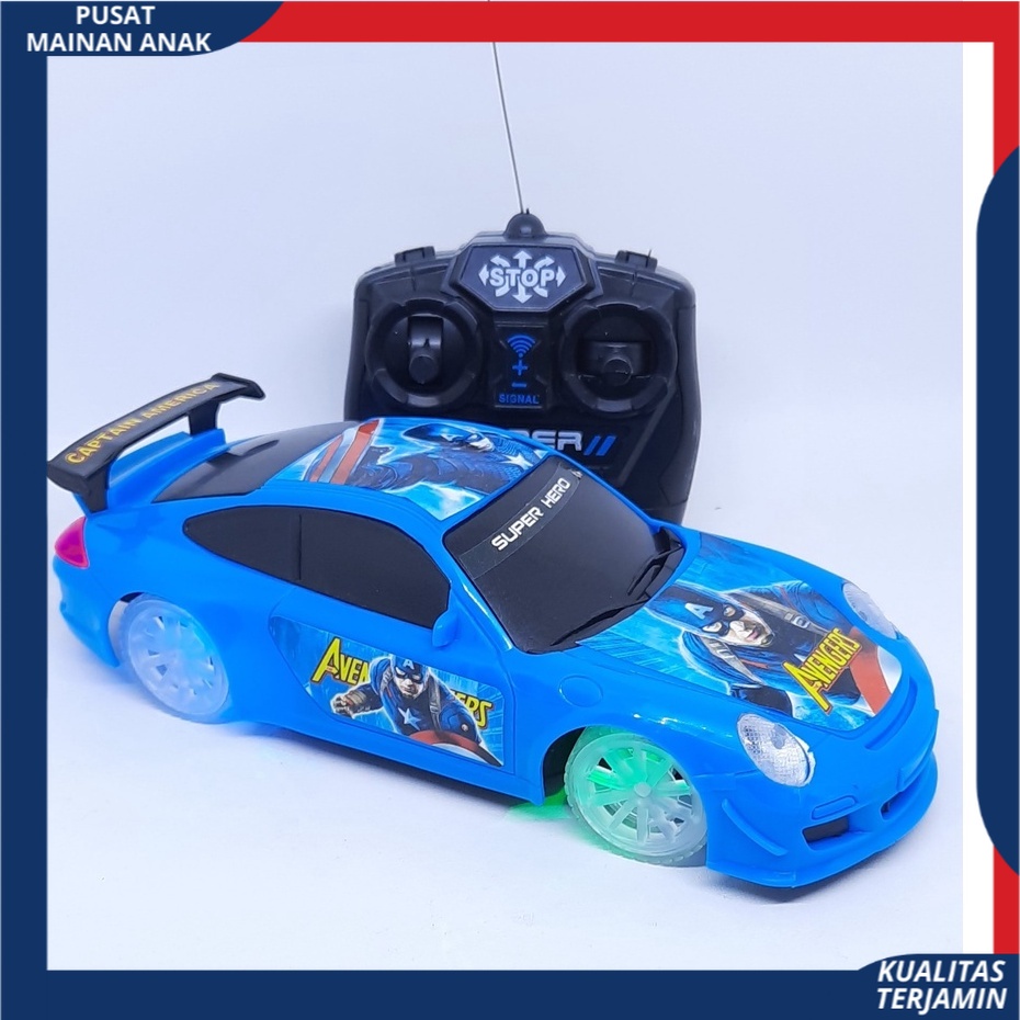 Mainan Mobil Remote Kontrol Sedan Ban Berlampu 3D Aman Digunakan Import Rc CAR Sport Racing Berlampu