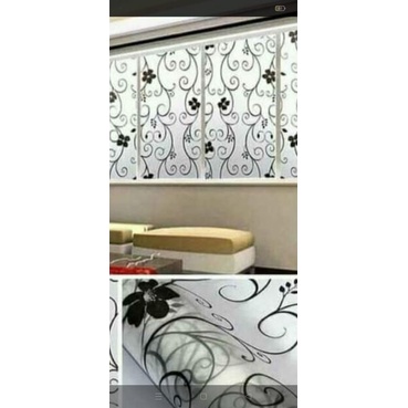 stiker kaca motif batik urir hitam