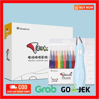 

(BISA COD) Triple W Set Electric Pen AirBrush Coloring Kid Alat Gambar Warna Anak