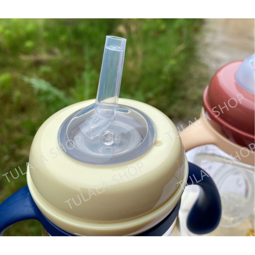 [TULALA SHOP]Botol Minum Anak/Botol 2 IN 1 Dot dan sedotan/Karakter rabbit Bear Tutup Clip/import/botol Kartun 300ML/Botol Jerami Anak/botol import