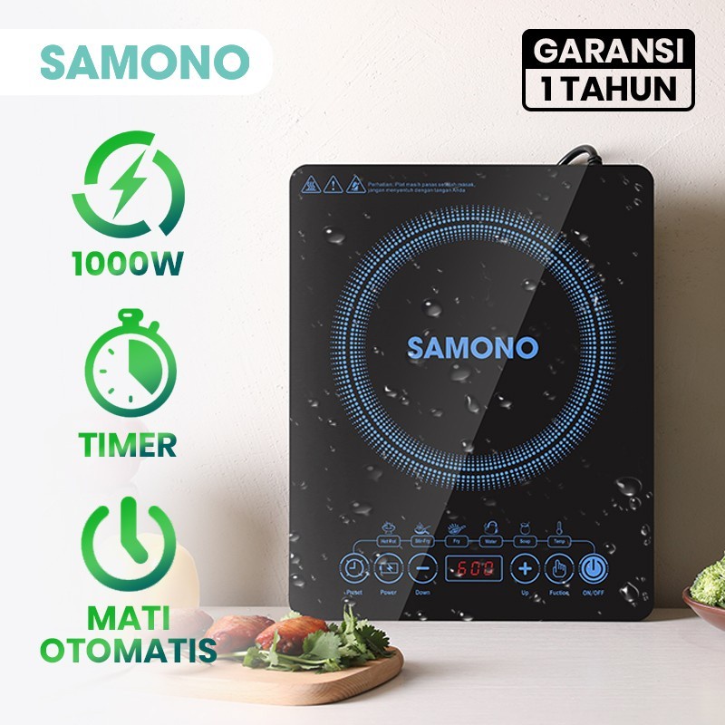 SAMONO Smart Kompor Listrik 1000W Touchscreen Waterproof WS-02S