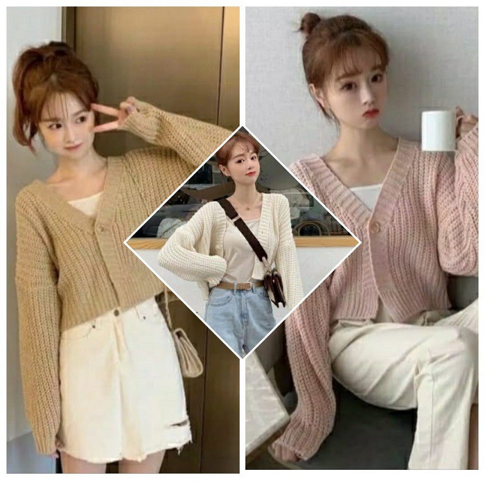 FX SHOP CARDI VIVIAN ONE BUTTON / CARDIGAN RAJUT PREMIUM HQ