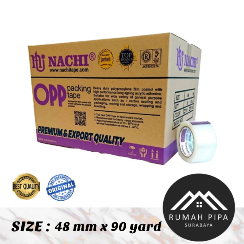 

Lakban OPP packing tape 48mm x 90 yard TRANSPARAN - NACHI