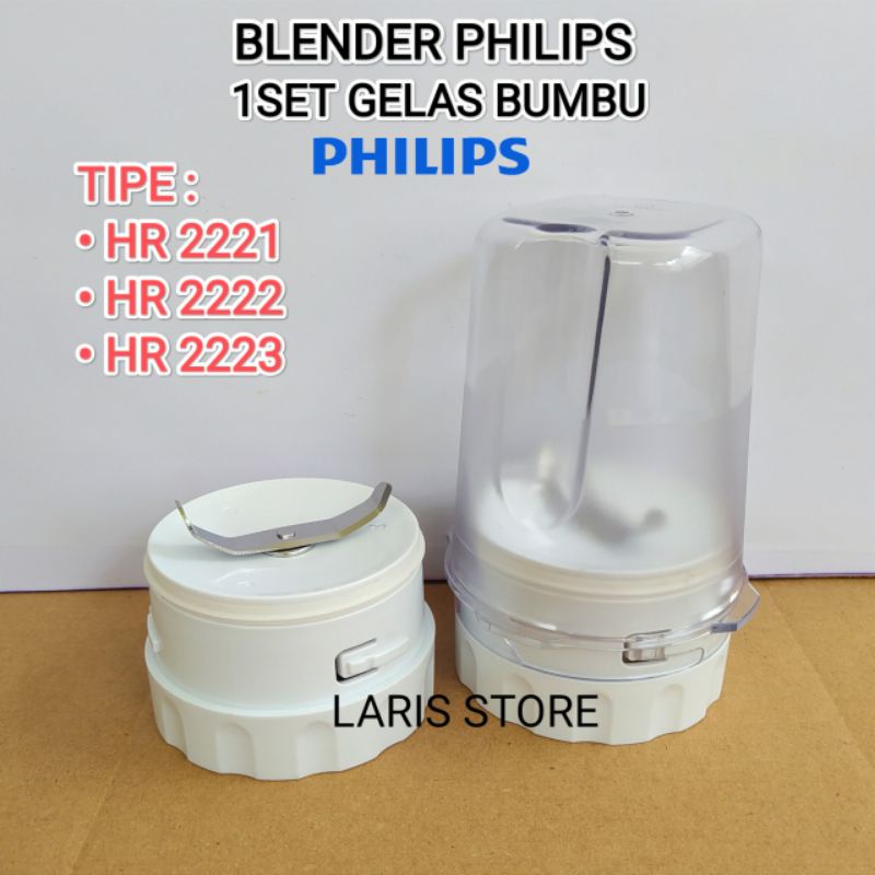 FULLSET 1SET GELAS + PISAU BUMBU BLENDER PHILIPS HR 2221 HR 2222 HR 2223