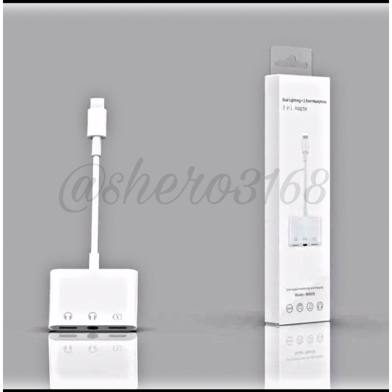 Splitter Iphone lightning 3in1 Converter Iphone 7/7+/8Plus/8/X/XS/XR/XSMAX/12/12promax/13/13promax