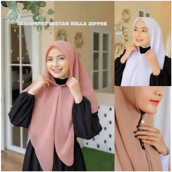 (PROMO) HIJAB ZIPPER POLOS RESLETTING JILBAB BELLA SQUARE