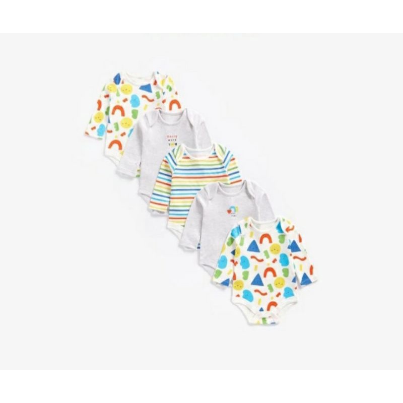 Set Bundle Bundling Merk Brand Branded Mothercare Long-Sleeved Bodysuit Jumper Jumpsuit 5 in 1 Baju 