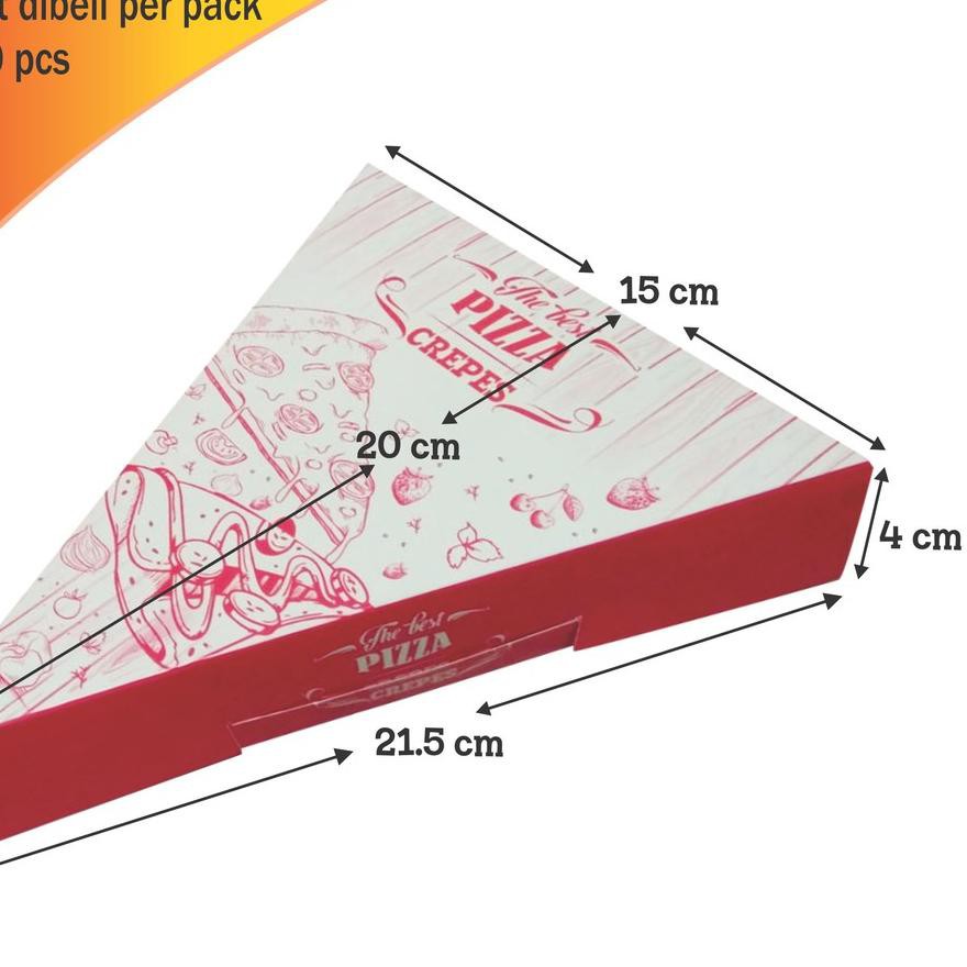 

((TOP Seller)) Dus Box CREPES PIZZA SLICE 20x15x4 cm ISI 50 pcs/pack - Istimewa