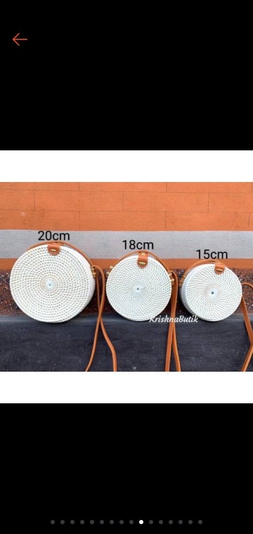 [big Sale] Tas Rotan Bulat Bali Polos Berwarna Ata Murah Diameter 20cm,18cm,15cm