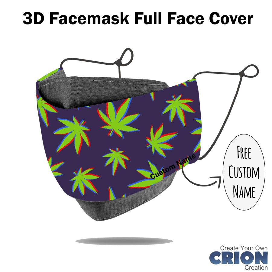 Crion - Masker 3d Full Face Cover cannabis weed series - antibacterial