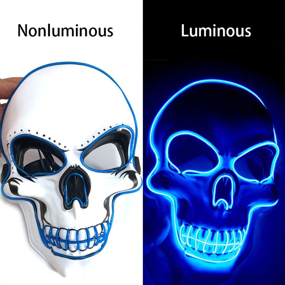 Solighter Bercahaya Mengerikan Halloween Kostum Pesta Dekorasi Wajah LED