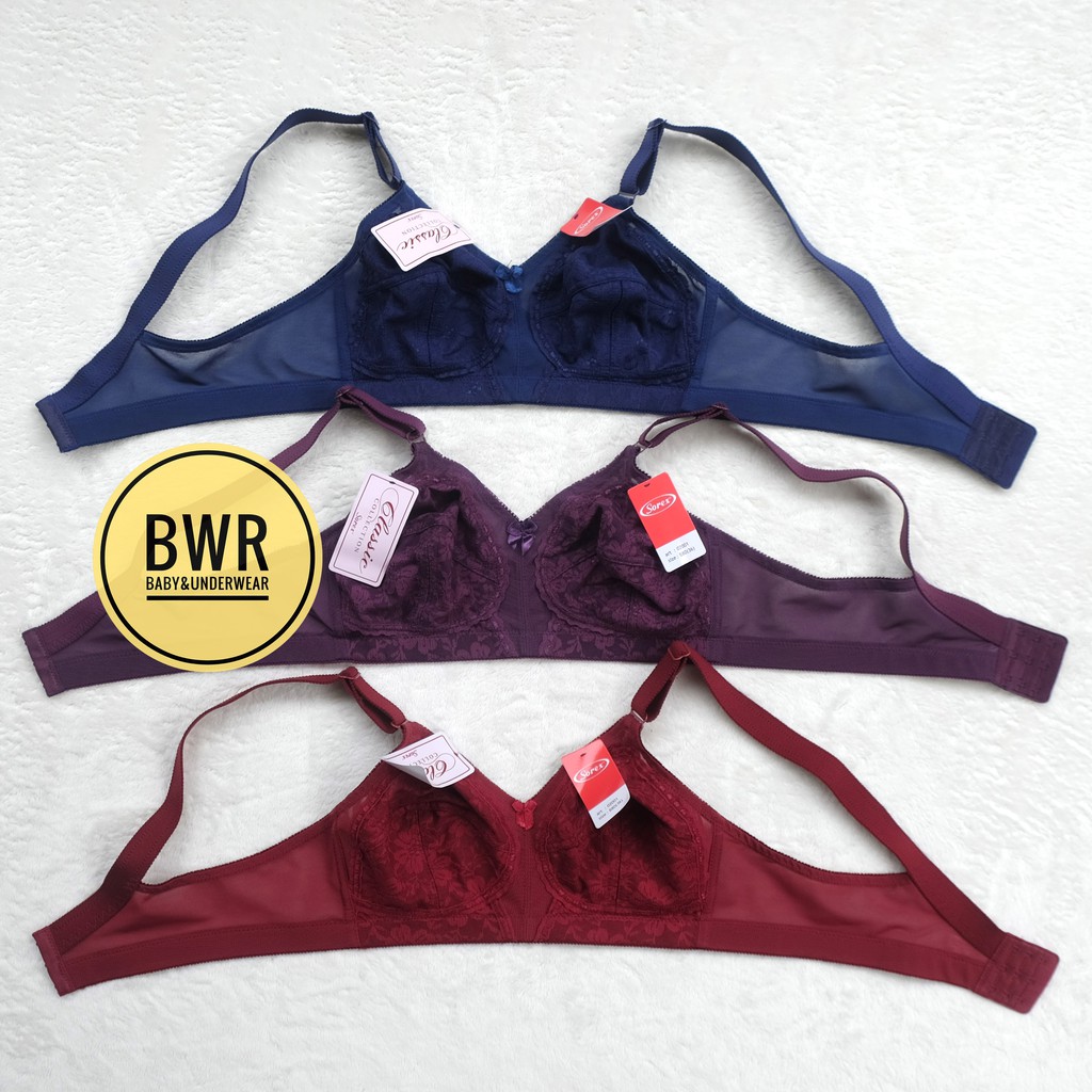 BRA SOREX CLASSIC BESAR TANPA KAWAT 02001 38 40 42 44 46 ( MODEL STRAIT SISTER) BH TALI BESAR | Bwr