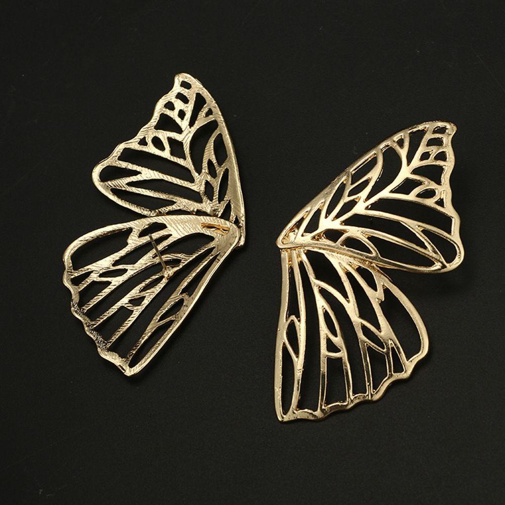 Anting Bentuk Bunga Butterfly Bahan Zinc Alloy Warna Emas Gaya Boho Untuk Wanita