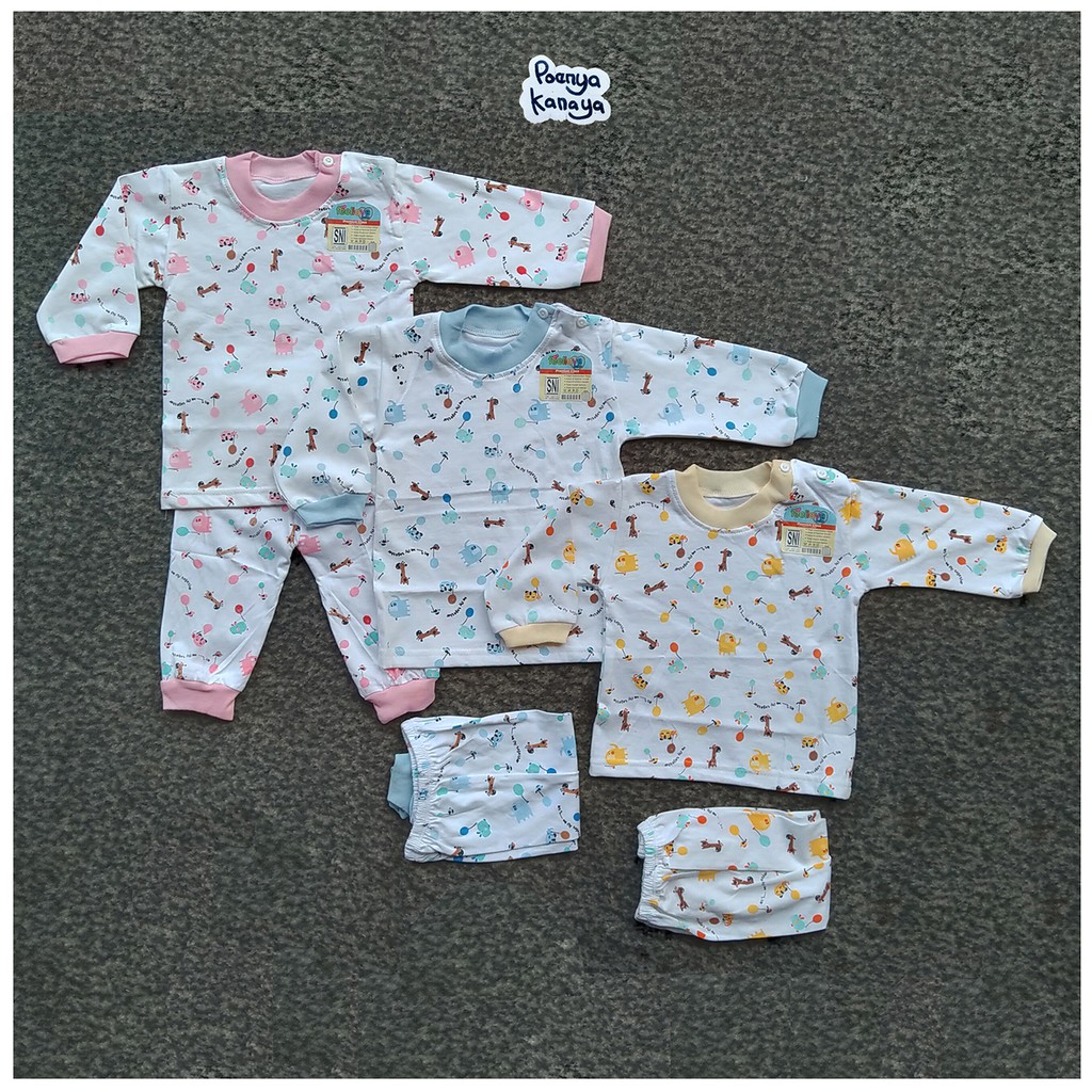 Setelan Baju Bayi Piyama Bayi Panjang Oblong Single Saffenda SPY20