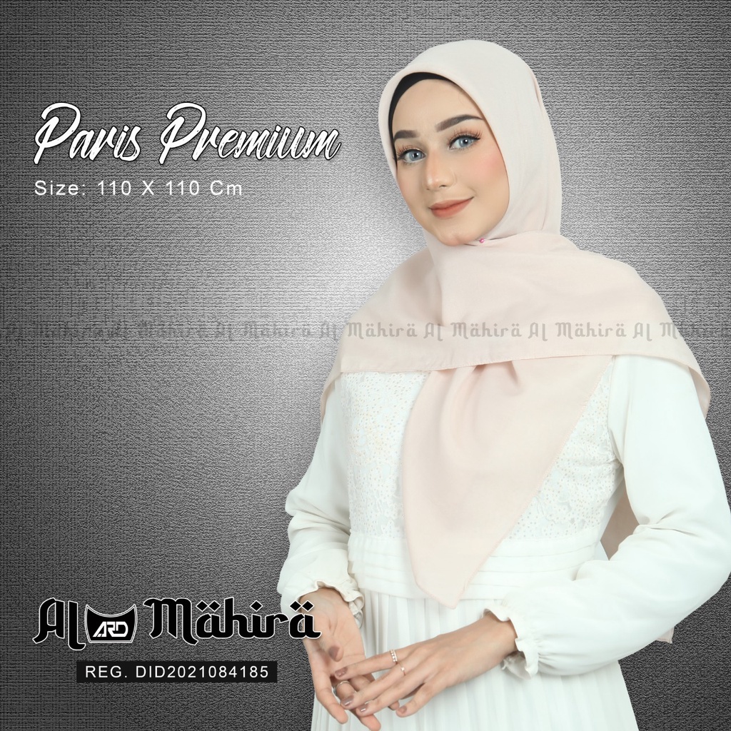 Hijab Segi Empat Paris Premium Polos Original | Jilbab Segi Empat Paris Premium Jahit Tepi Anti Letoy | 100% Al Mahira