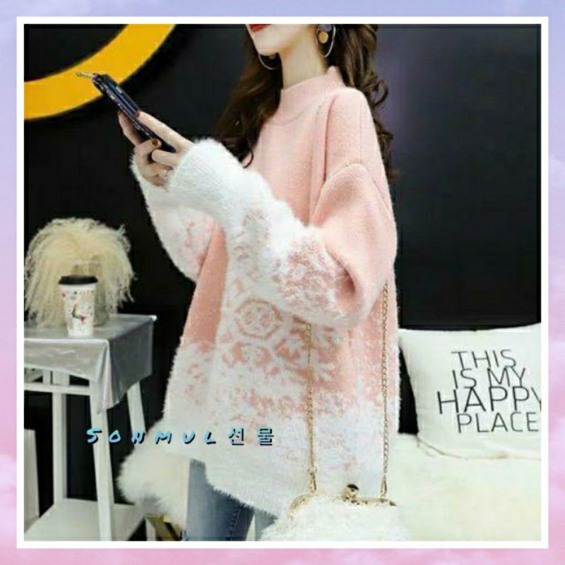 IMPORT WOMAN WINTER AUTUMN SWEATER TOP CHRISTMAS EDITION SNOW MANTEL JAKET WANITA MUSIM DINGIN