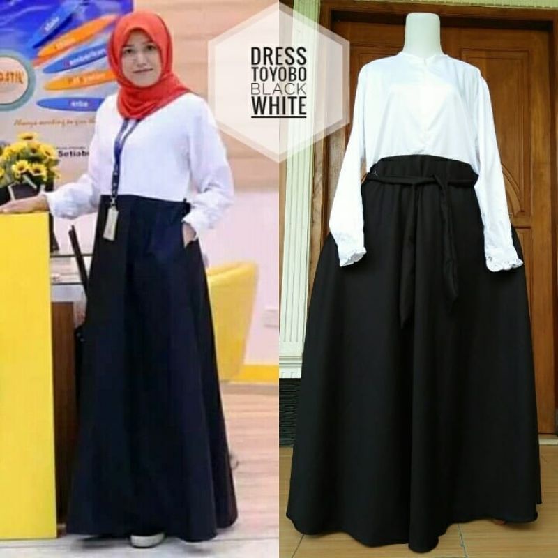 Gamis Hitam putih seragam kerja