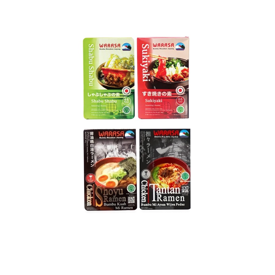 WARASA Bumbu Jepang Instant Sukiyaki / Shabu Shabu / Shoyu Ramen / Tantan Ramen 50gr