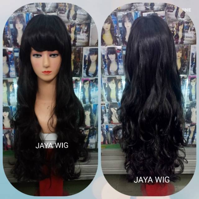 Wig Panjang Keriting Bergelombang Rambut Palsu Wanita Model Curly Panjang