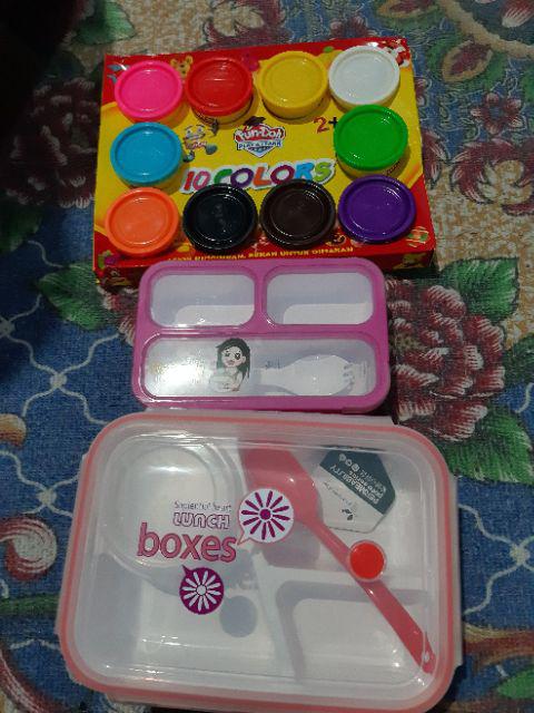 Yooyee Sekat 4 Sup Lunch Box Sekat 4 Sup Yooyee 415 + 5 Pcs Sponge Spon S1