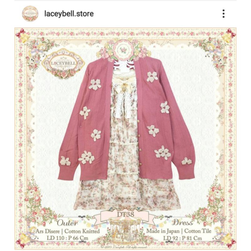 cardi kawaii Rajut kawaii jaket kawaii laceybell rajut pink rajut vintage