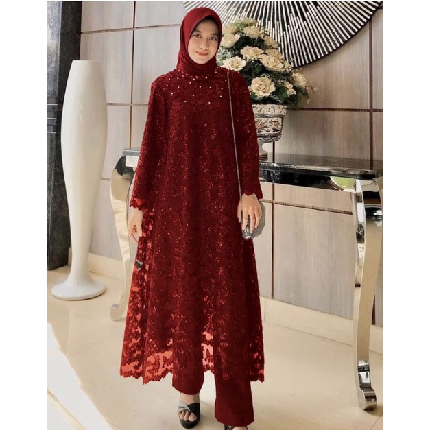 MAXI LACE GLITER +PEARL/ SET BAJU LEBARAN MUSLIM/ ASTERIA - 21/ BAJU LEBARAN SAYA