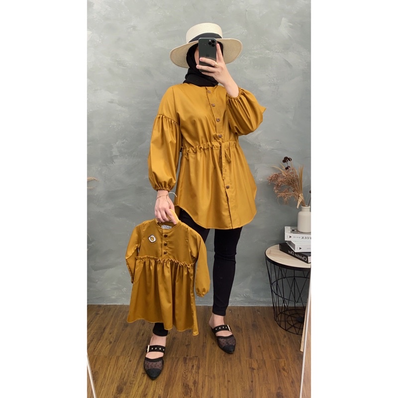 ARRUMI BAJU COUPLE SARIMBIT KELUARGA MUSLIM KOKO AYAH ANAK TUNIK IBU ANAK PEREMPUAN TUNIK COUPLE