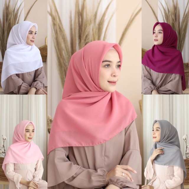 AliMaMa - BELLA SQUARE TERMURAH - Jilbab Segi Empat Polycotton - Hijab Segiempat Murah Medan-1
