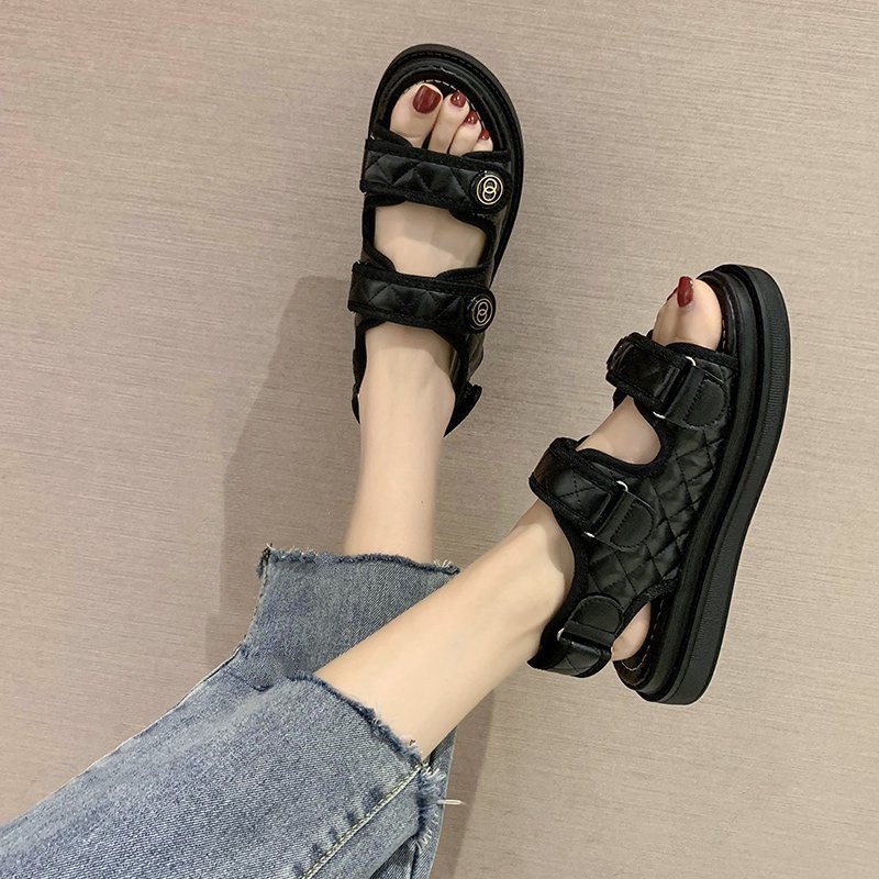 [DENDEN.ID] Sandal Sepatu Wanita Wedges Sneaker Import Sport Shoes Korea Style Murah DD1010