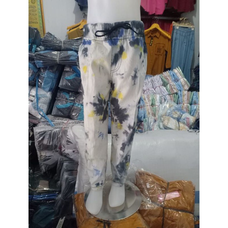 CELANA BAGGY PANTS TIE DYE JEANS WASH:6--7 (THN)