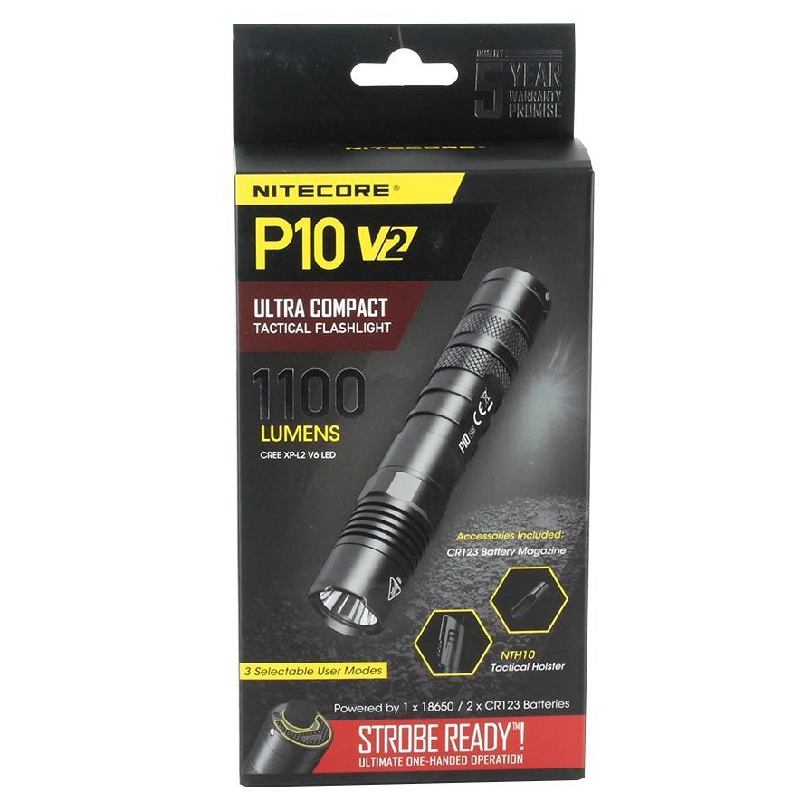 NITECORE P10 V2 Senter LED CREE XP-L2 V6 1100 Lumens - Black