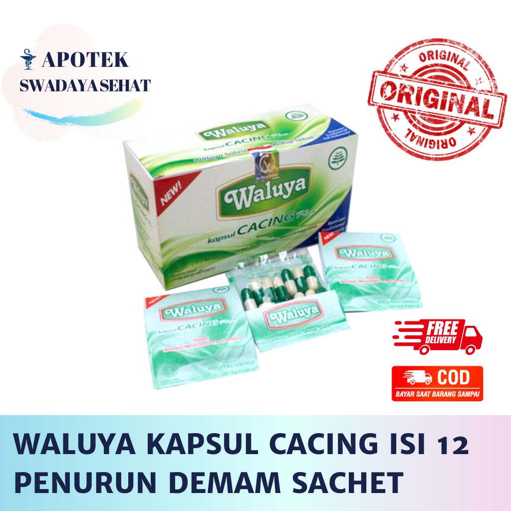 WALUYA KAPSUL CACING - Menurunkan Panas Sachet Isi 12 Kapsul