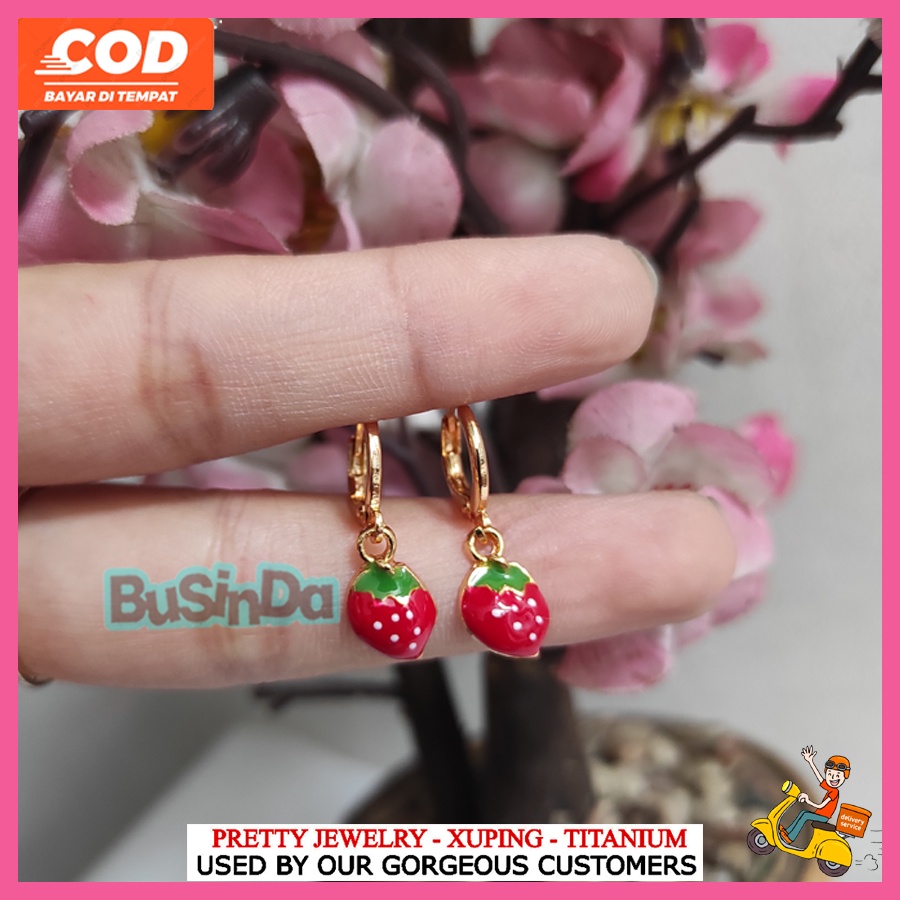 Anting Anak Perempuan Motif Buah Strawberry