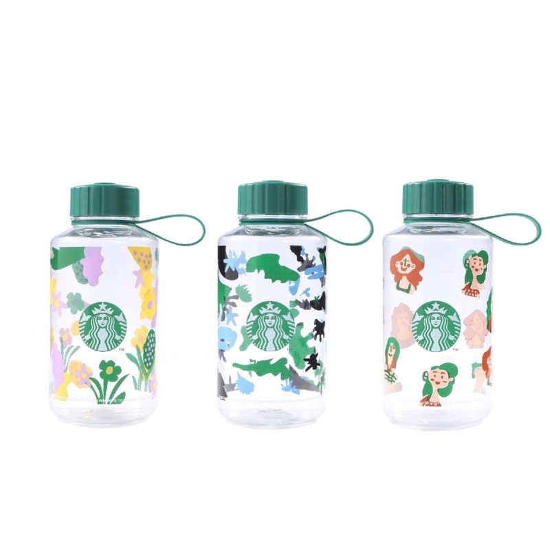 Starbucks Tumbler Kreaby 1L Reusable Plastic Bottle Water 1 Liter 1000ml - Abstract People Floral