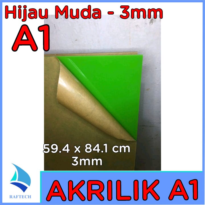 Akrilik A1 Tebal 3 mm Acrylic Hijau Muda Marga Cipta