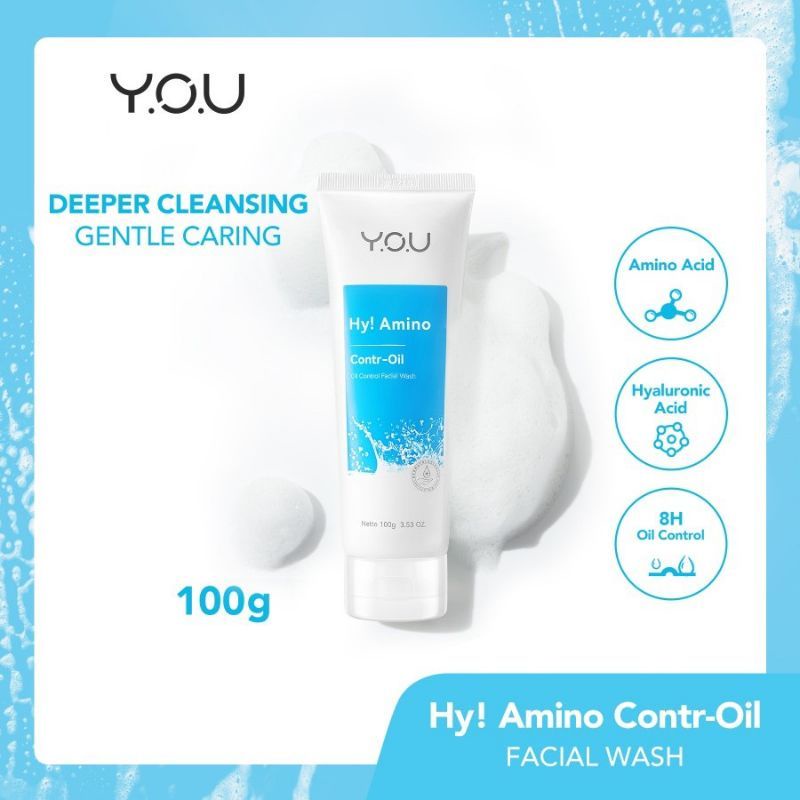 YOU Hy Amino Facial Wash 100ml | Oi Control | Hydrating | Brightening | Anti Acne | Sabun Wajah