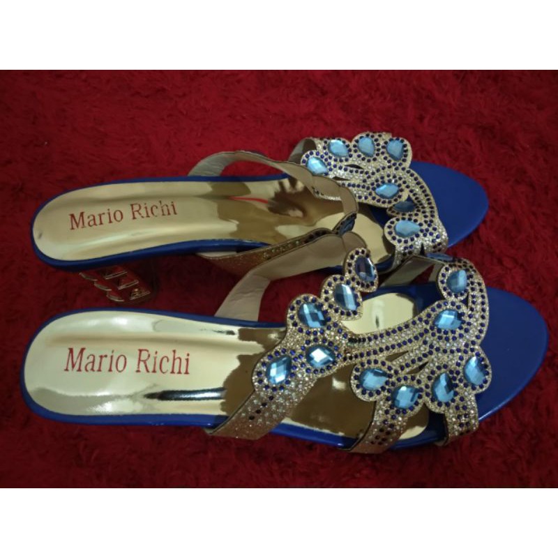 Sepatu Wanita Hak heels chungky Warna Biru