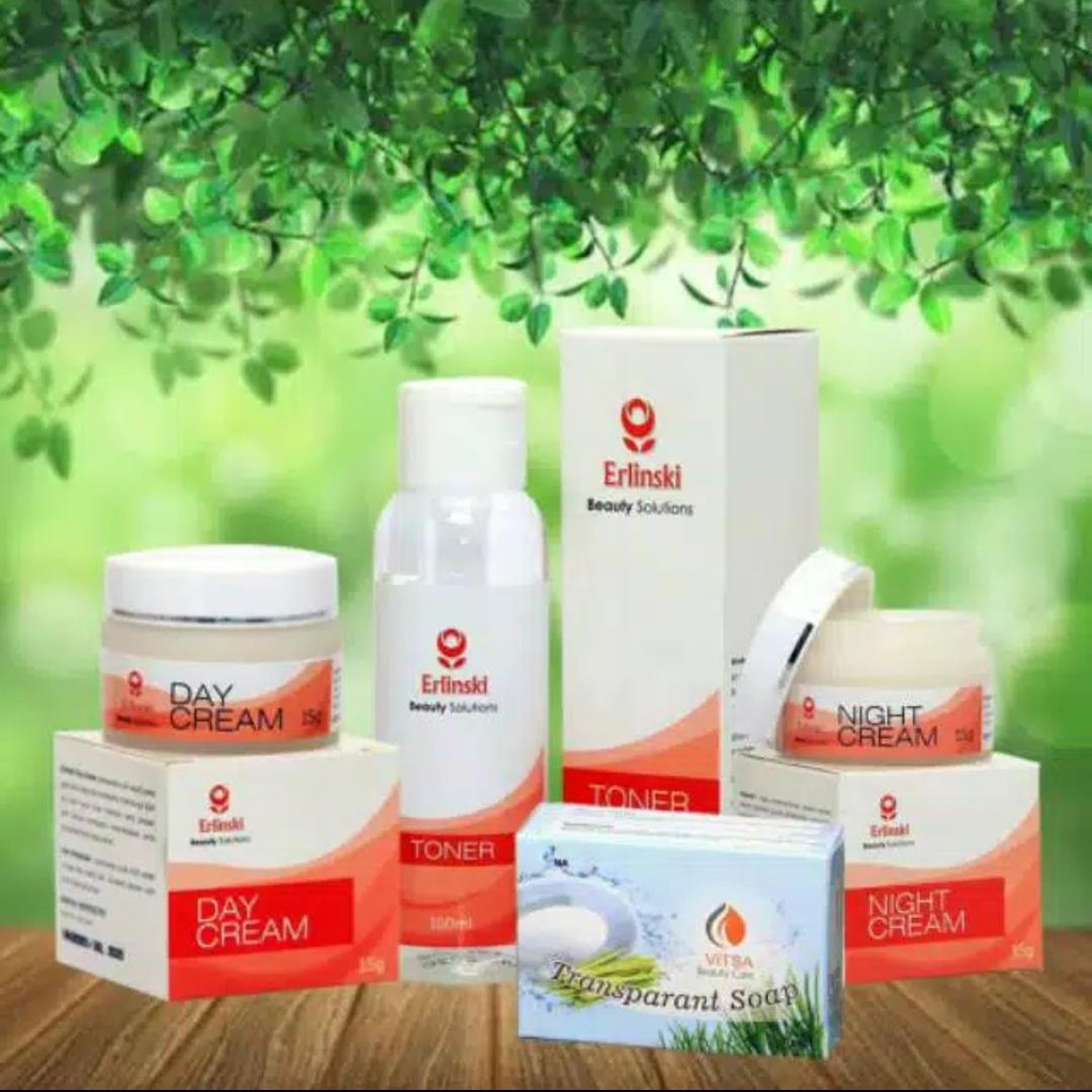 Skincare ERLINSKI FREE POUCH (Dijamin asli dan BPOM) Cream Erlinskin Skincare