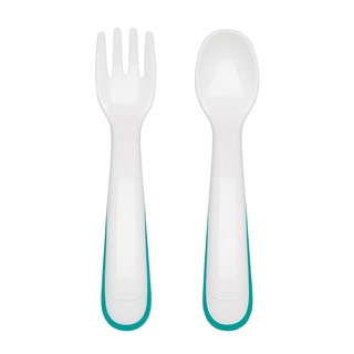 Jual OXO Tot On The Go Fork Spoon Set Teal - Sendok Garpu Anak (Biru