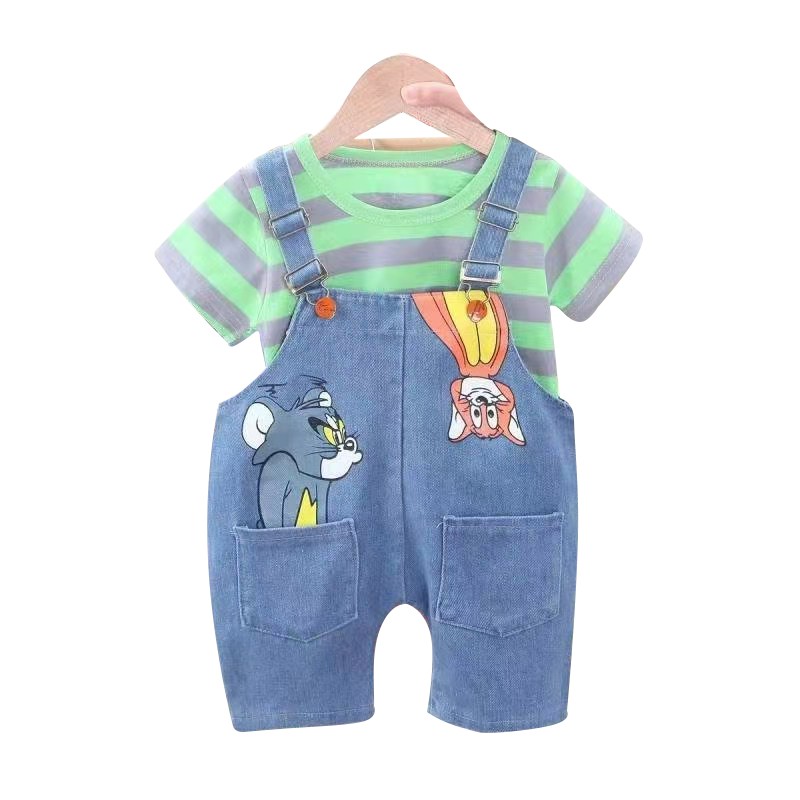 Pakaian anak Jumpsuit Jeans Laki-Laki motif Tom & Jerry import-6