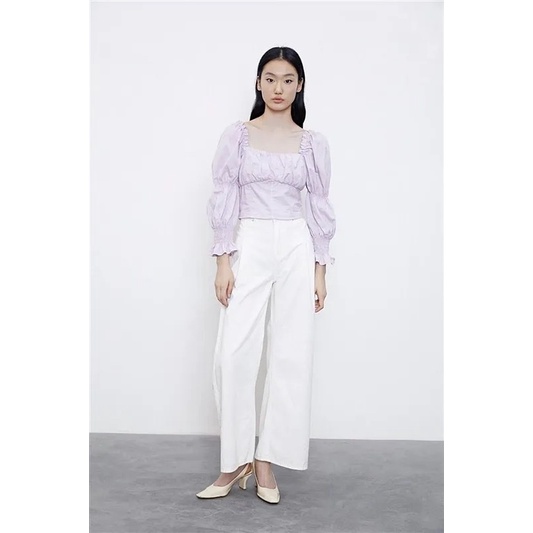 Purple Square Neck Blouse