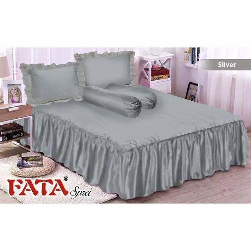 Sprei Rumbai - Fata Sprei Rumbai Polos Warna Silver Ukuran 180x200 & 160x200